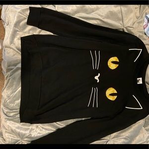 Black cat face sweater.